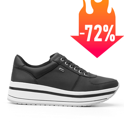 Sneaker Urbano Flexi Con Suela Creeper Para Mujer - Estilo 101001 Negro